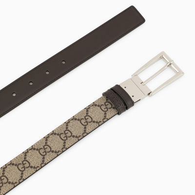 Shop Gucci Reversible Beige Belt Men In Brown