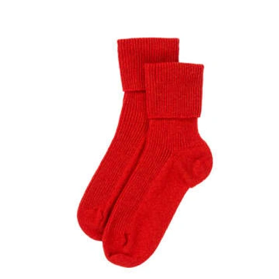 Shop Rosie Sugden Red Cashmere Bed Socks