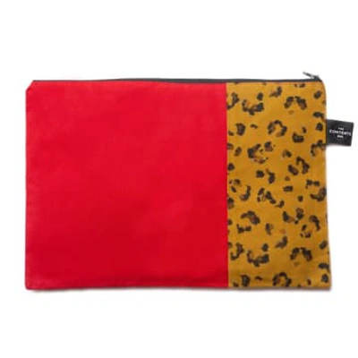 Shop The Contents Bag Scarlett Red And Leopard Contents Pouch A3