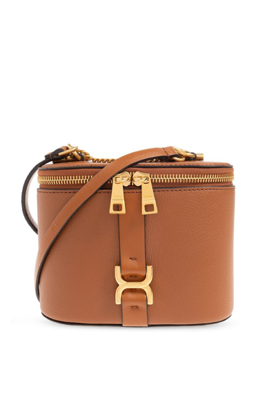 Shop Chloé Marcie Mini Shoulder Bag In Brown