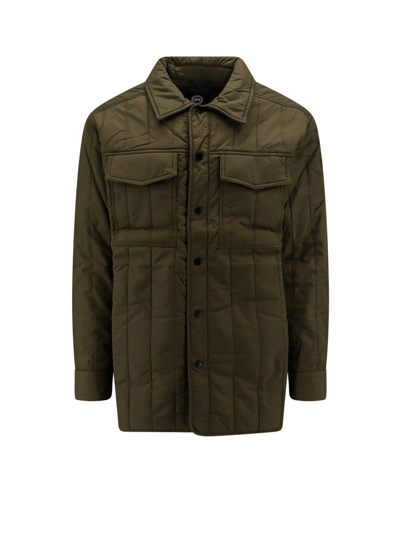 Shop Canada Goose Padded Buttoned Jacket In Green