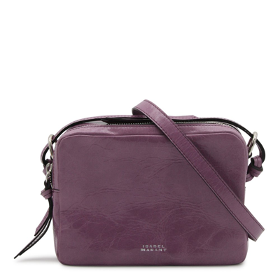 Shop Isabel Marant Wardy Logo Printed Zipped Shoulder Bag In Purple