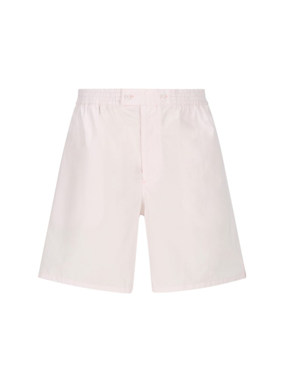 Shop Prada Elasticated Waistband Shorts In Pink