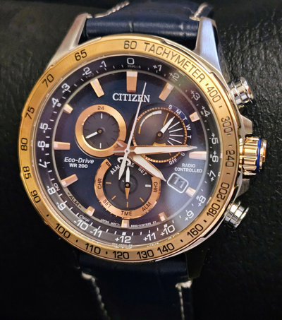 Pre-owned Citizen Pcat Chronograph Eco-drive Cb5917-05l Sapphire Crystal Men's Watch