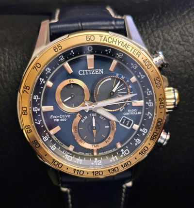 Pre-owned Citizen Pcat Chronograph Eco-drive Cb5917-05l Sapphire Crystal Men's Watch