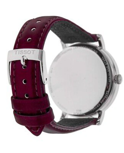 Pre-owned Tissot Everytime Burgundy Dial Leather Women's Watch T143.210.17.331.00