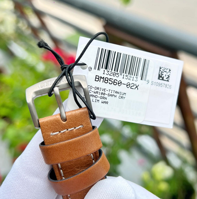 Pre-owned Citizen Eco-drive Super Titanium Bm8560-02x Sapphire Crystal Green Dial Watch