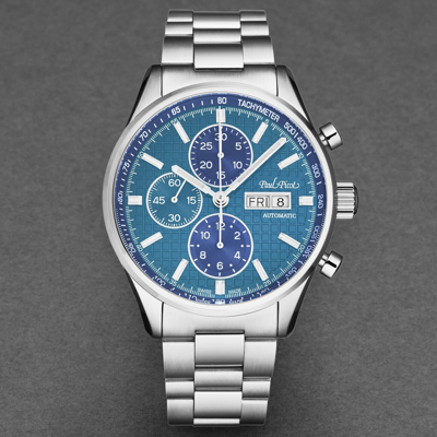 Pre-owned Paul Picot Men's 'gentleman Blazer' Chronograph Blue Dial P4309.sg.4000.2614