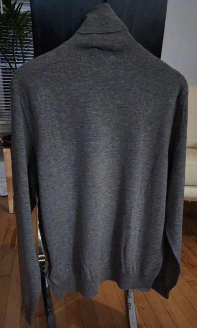 Pre-owned Ralph Lauren Purple Label Men Size L Cashmere Turtleneck Sweater, Gray $1095