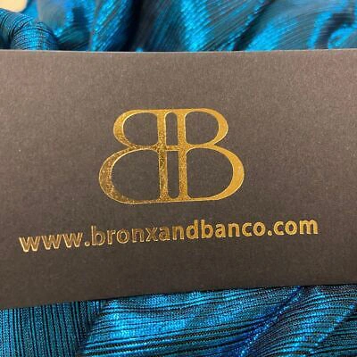 Pre-owned Bronx And Banco Bedouin Metallic Mini Dress Women's Size 6 Teal In Blue