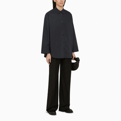 Shop By Malene Birger Derris Navy Coloured Oversize Shirt In Organic Cotton