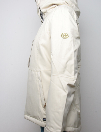 Pre-owned 686 Women Rumor Insulated Jacket (s) Putty Texture M2w307-puty In White