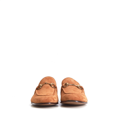 Pre-owned Gucci 920$ Men's Brown Suede Jordaan Loafers - Horsebit