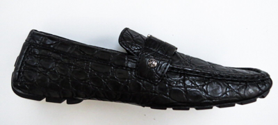 Pre-owned Louis Vuitton Monte Carlo Crocodile Leather Shoes Size 9 Lv 10 Us 43 Euro 9 Uk In Black