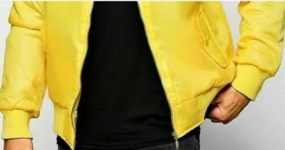 Pre-owned Handmade Yellow Real Lamb Skin Soft Leather Jacket All Sizes