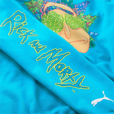 Pre-owned Rick And Morty Puma X  X Lamelo Ball Men's Basketball Hoodie Sweater S In Blue