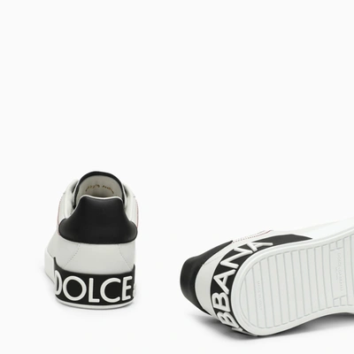 Shop Dolce & Gabbana Dolce&gabbana Portofino White/black Leather Trainer