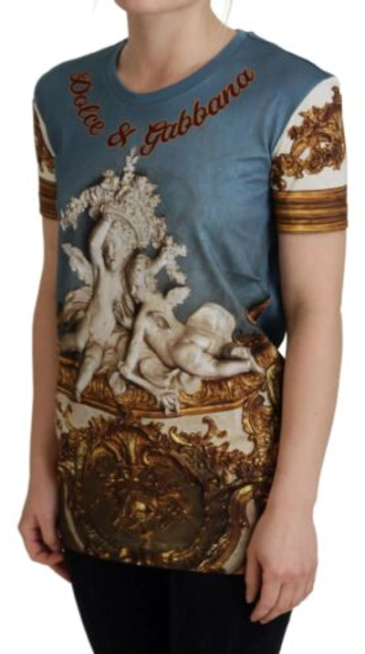 Pre-owned Dolce & Gabbana Dolce&gabbana Women Multicolor T-shirt 100% Cotton Angel Print Casual Top It 36