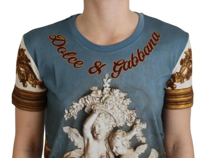 Pre-owned Dolce & Gabbana Dolce&gabbana Women Multicolor T-shirt 100% Cotton Angel Print Casual Top It 36