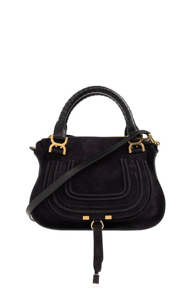 Shop Chloé Marcie Medium Shoulder Bag In Black