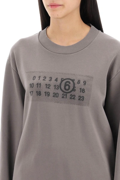 Shop Mm6 Maison Margiela Sweatshirt With Numeric Logo Print