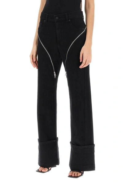 Shop Mugler Straight Jeans With Zippers