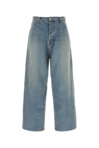 Shop Balenciaga Baggy Waterproof Jeans In Blue