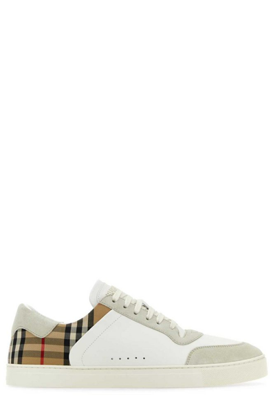 Shop Burberry Checked Lace In White