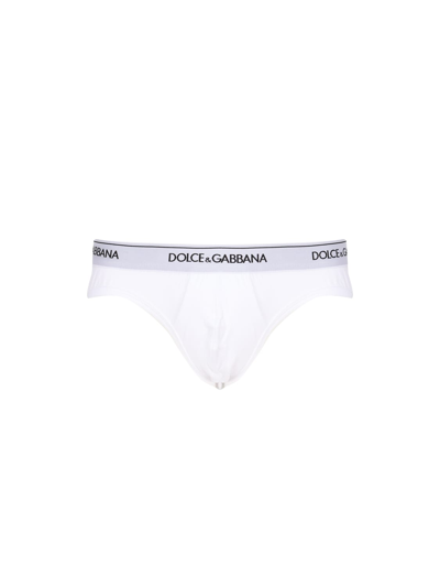 Shop Dolce & Gabbana Slip In Cotton Pack For 2 In Bianco Ottico