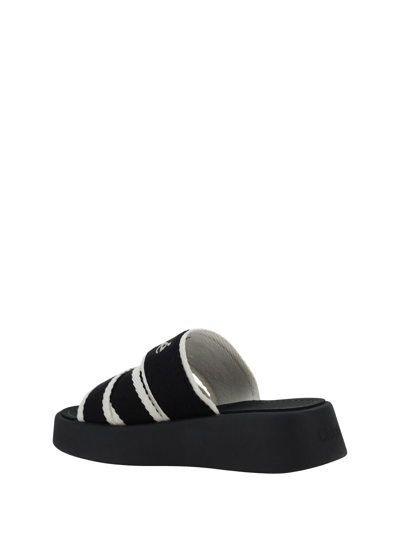 Shop Chloé Mila Sandals In White Black 1