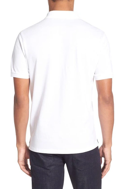 Shop Hugo Boss 'pallas' Regular Fit Logo Embroidered Polo Shirt In White