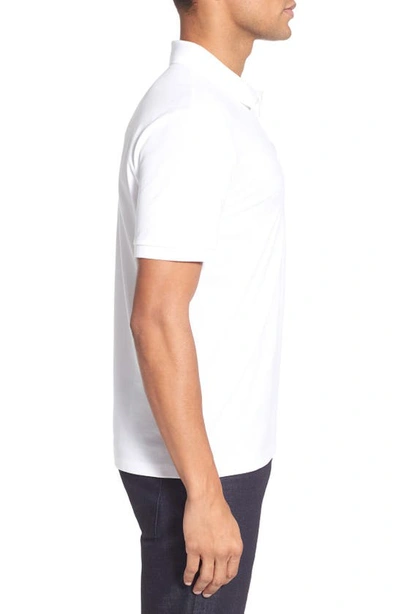 Shop Hugo Boss 'pallas' Regular Fit Logo Embroidered Polo Shirt In White