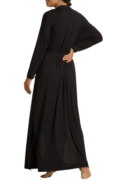 Barefoot Dreams Luxe Milk Jersey Duster Robe In Black