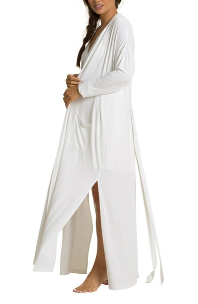 Barefoot Dreams Luxe Milk Jersey Duster Robe In Pearl