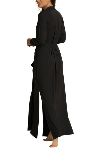 Barefoot Dreams Luxe Milk Jersey Duster Robe In Black