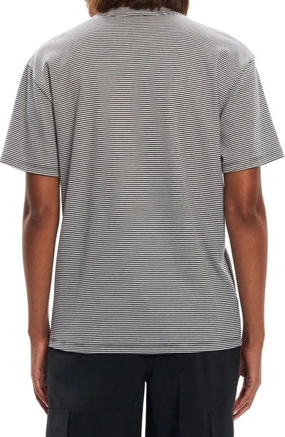 Theory Perfect Stripe Knit Top In Charcoal Multi