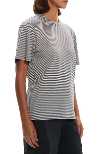 Theory Perfect Stripe Knit Top In Charcoal Multi