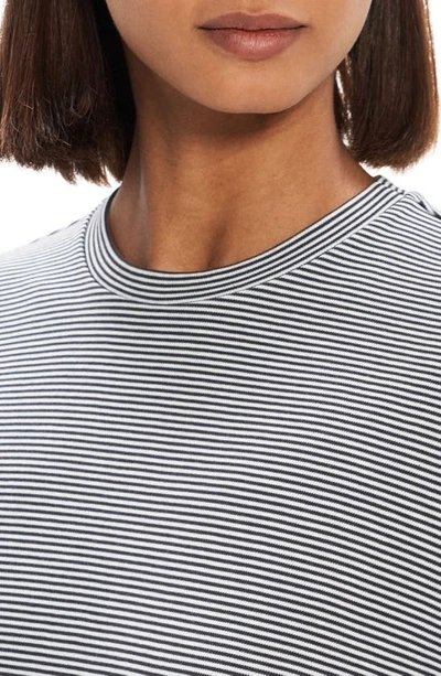 Theory Perfect Stripe Knit Top In Charcoal Multi