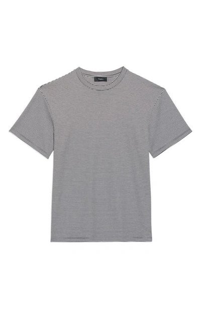 Theory Perfect Stripe Knit Top In Charcoal Multi