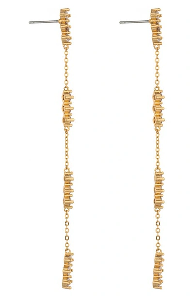 Shop Ettika Cubic Zirconia Linear Drop Earrings In Gold
