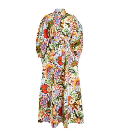 Shop Etro Oversized Floral Print Maxi Dress In Multi