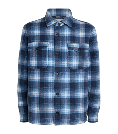 Shop Polo Ralph Lauren Check Fleece Field Jacket In Blue