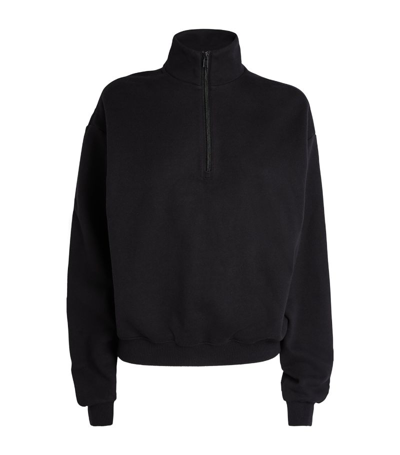Shop Skims Fleece Classic Sweatshirt In Black