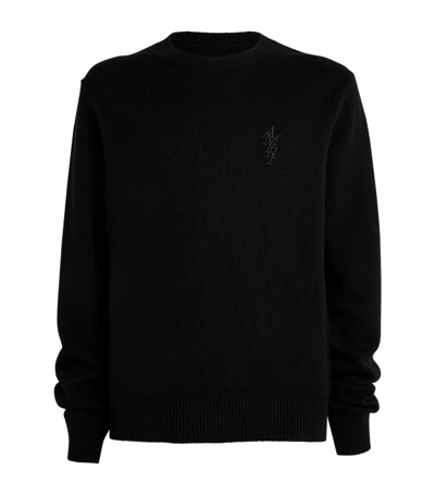 Shop Amiri Cashmere Stack Logo Sweater In Black