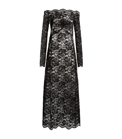 Shop Rabanne Lace Maxi Dress In Black