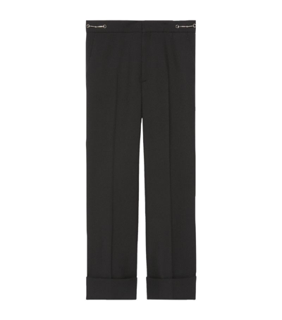 Shop Gucci Horsebit-detail Tailored Trousers In Black