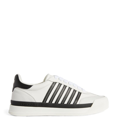 Shop Dsquared2 Leather New Jersey Sneakers In White