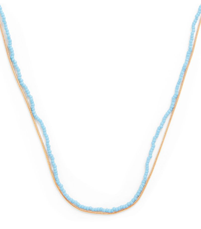 Shop Roxanne Assoulin Turquoise The Line Necklace In Multi