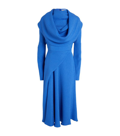 Shop Edeline Lee Draped Vanessa Midi Dress In Blue