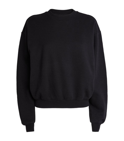 Shop Skims Fleece Quarter-zip Sweatshirt In Black